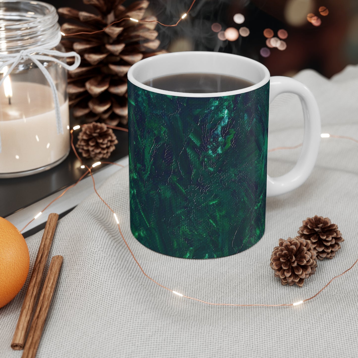 'Forest Deep' Abstract Art Mug 11oz