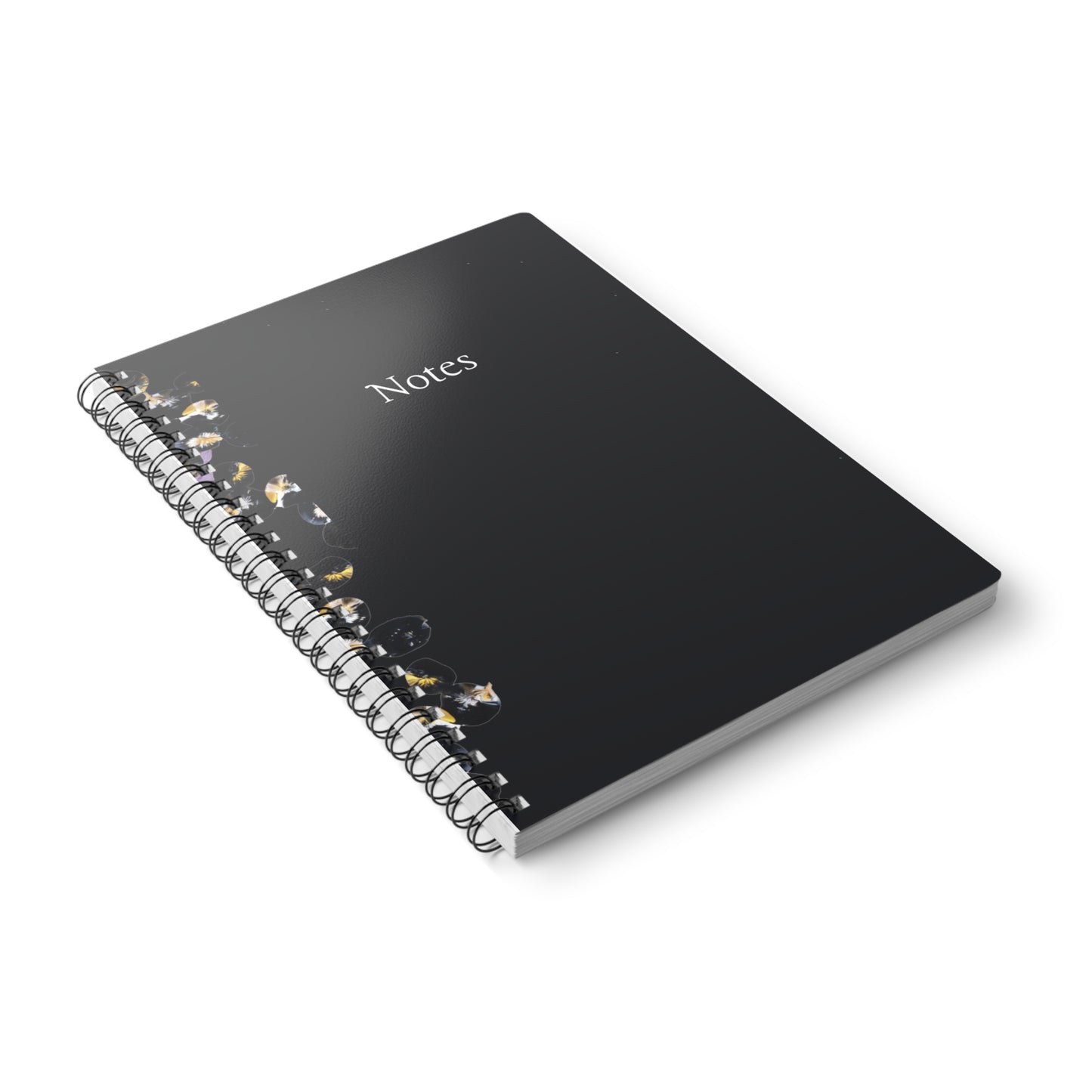 'Black Marbles' Wirobound Softcover Notebook, A5