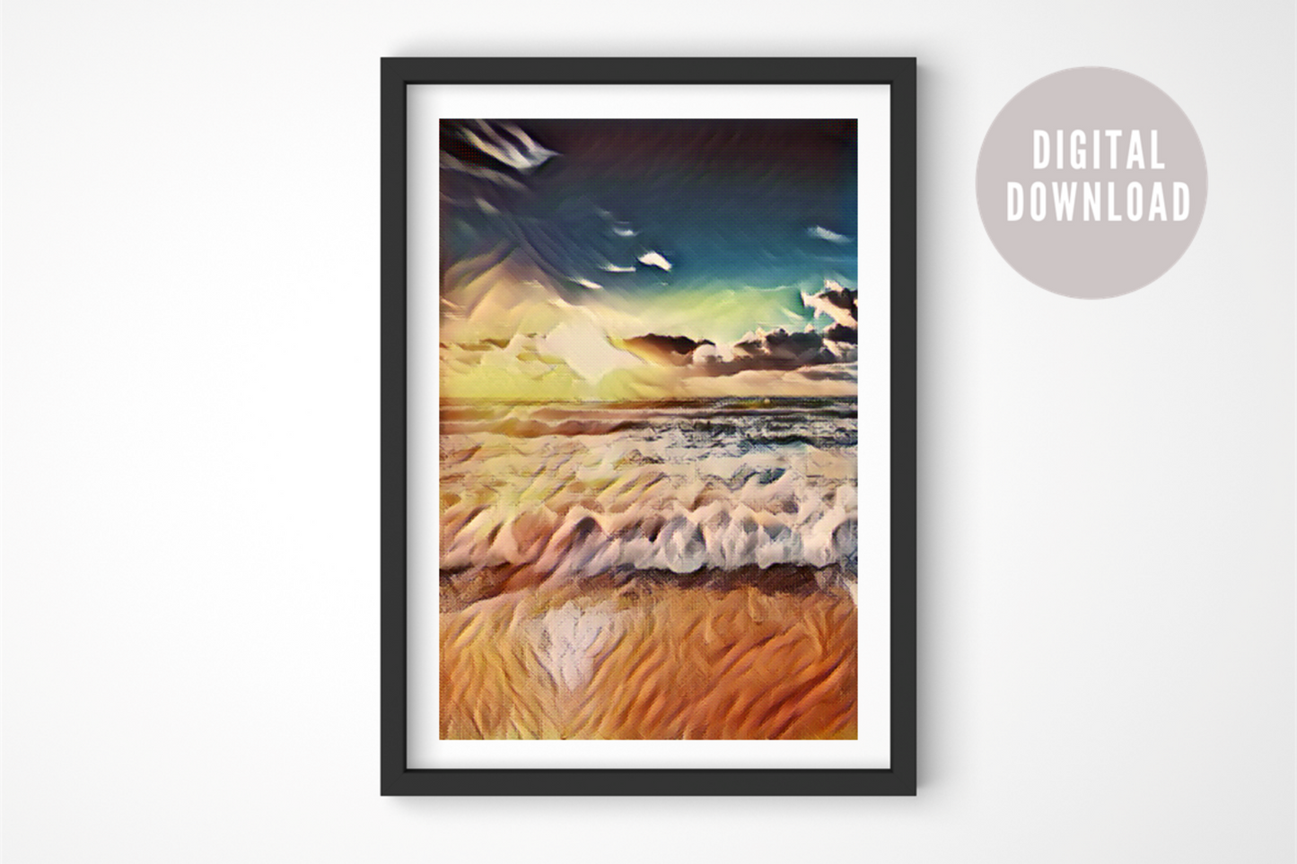 Ocean Beach Waves Wall Print | Digital Download