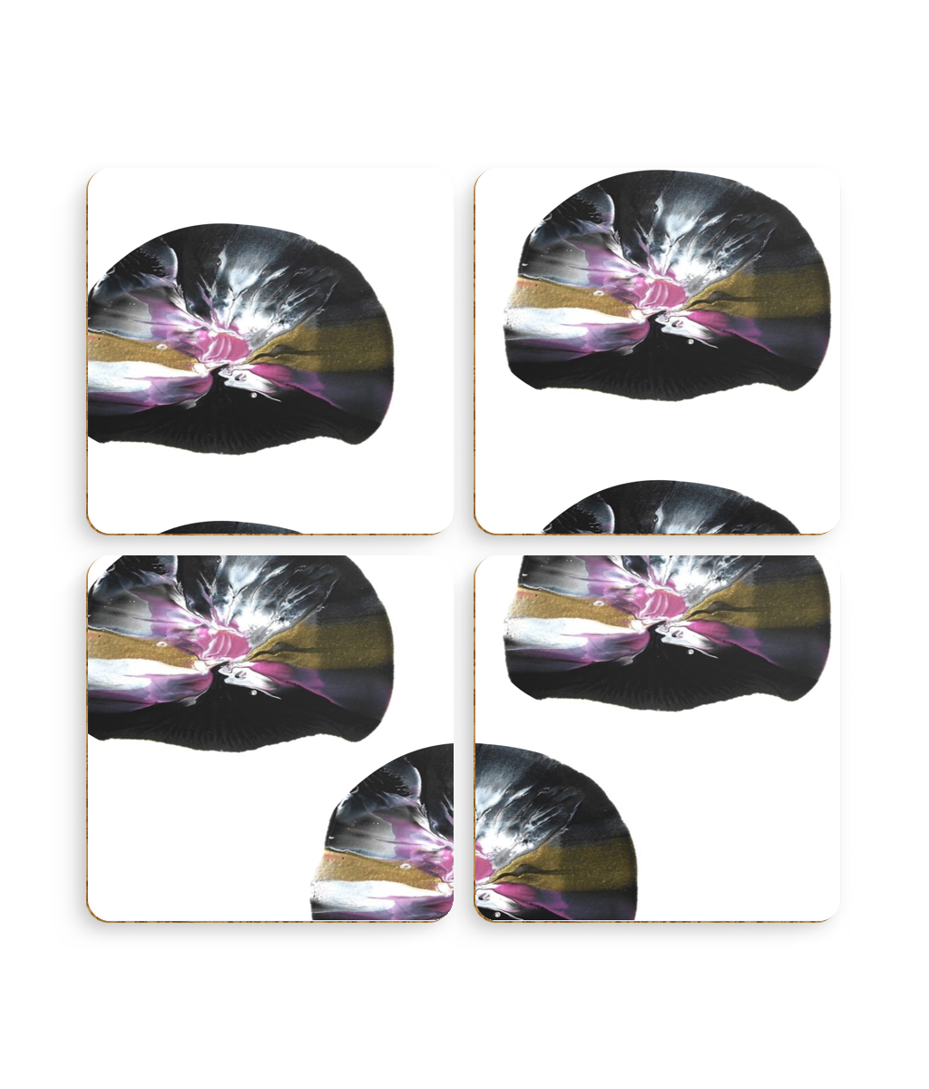 Pack of 4 Coasters 'Shells' Abstract Art Print