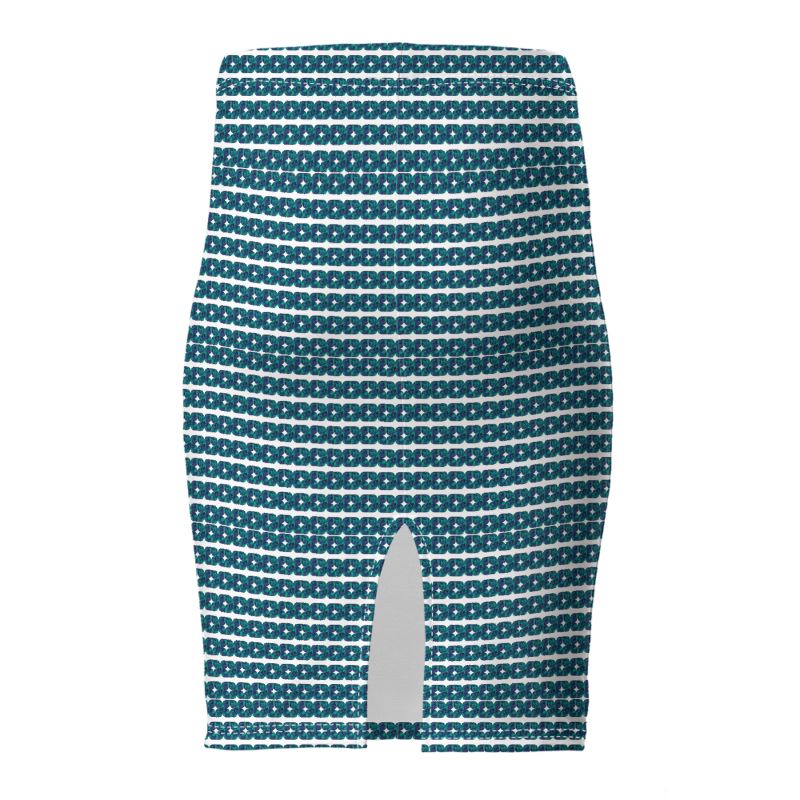 Vertical lined Teal xoxo style Pencil Skirt
