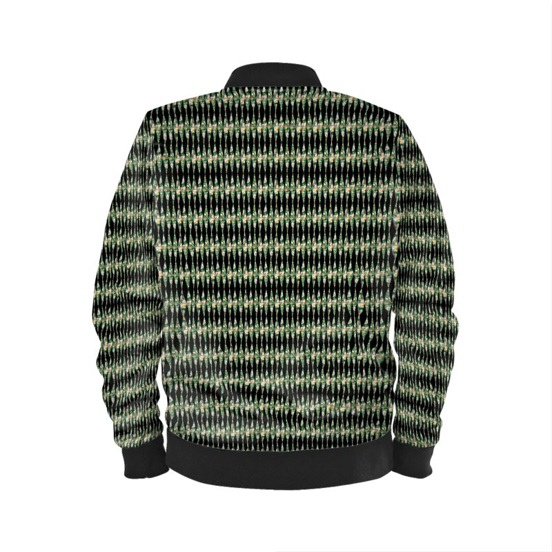 Lime Green Pattern Men's Bomber Jacket