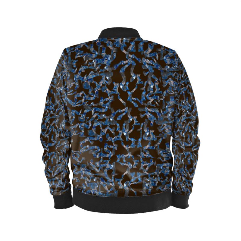Abstract Pattern Chocolate Brown Men's Bomber Jacket