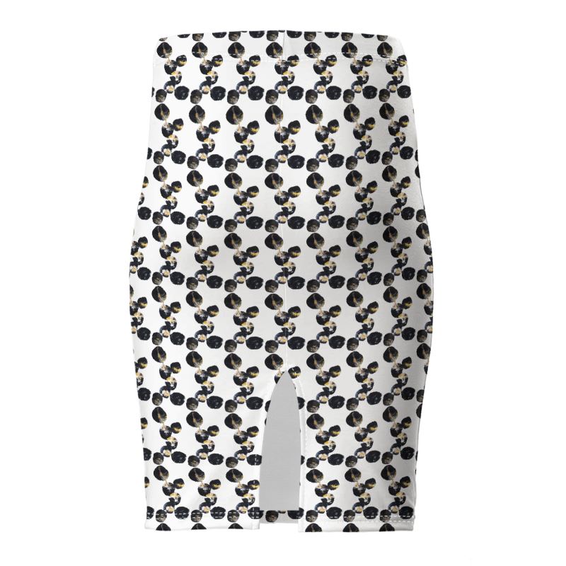 Black Marbles Pencil Skirt