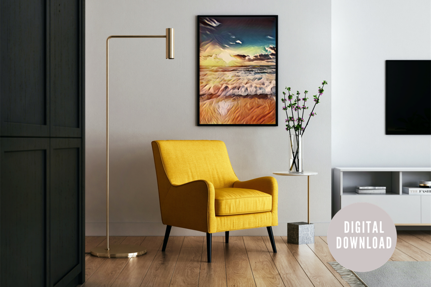 Ocean Beach Waves Wall Print | Digital Download