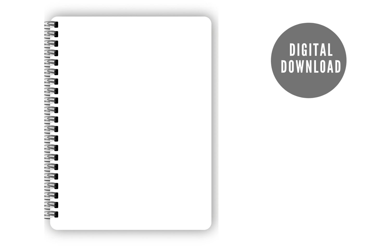 DIGITAL BLANK SKETCHBOOK, Spiralbound, Downloadable, Fillable