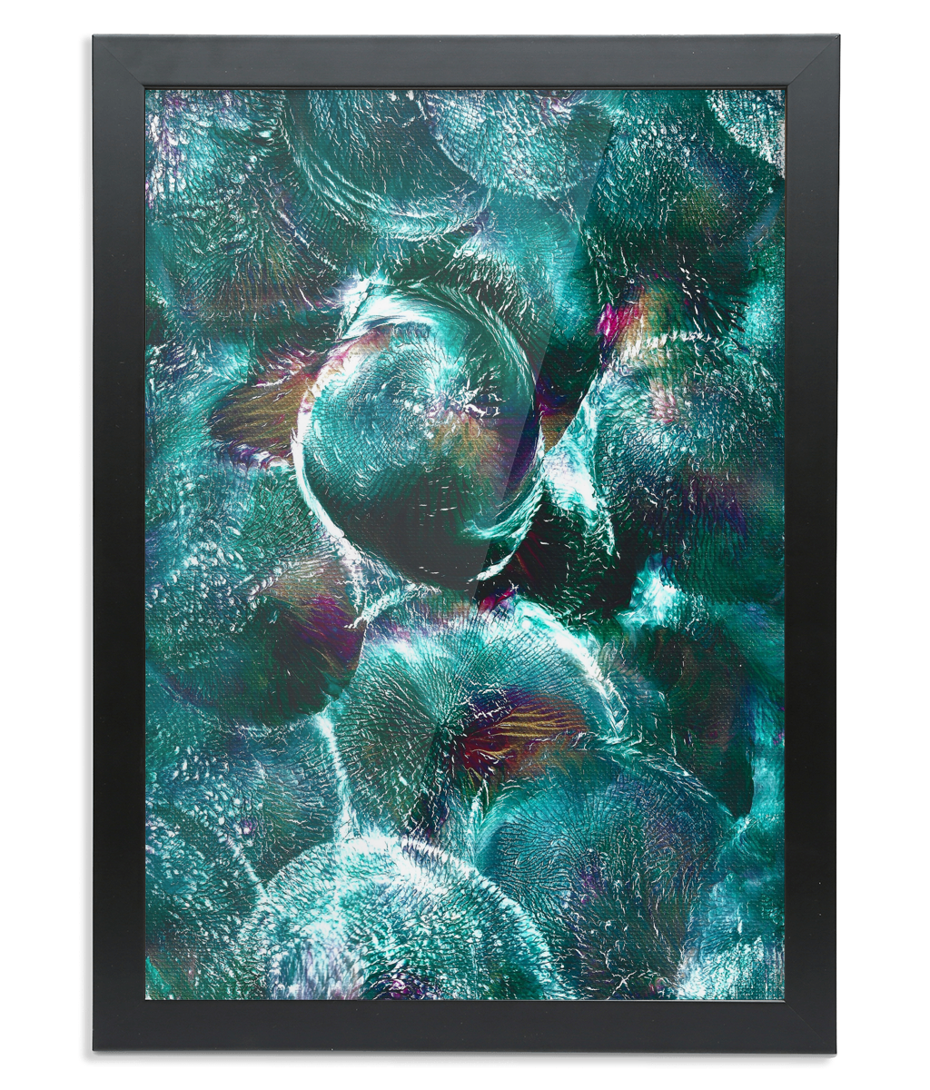 'Emerald Eclipse' Framed A2 Abstract Giclée Fine Art Print