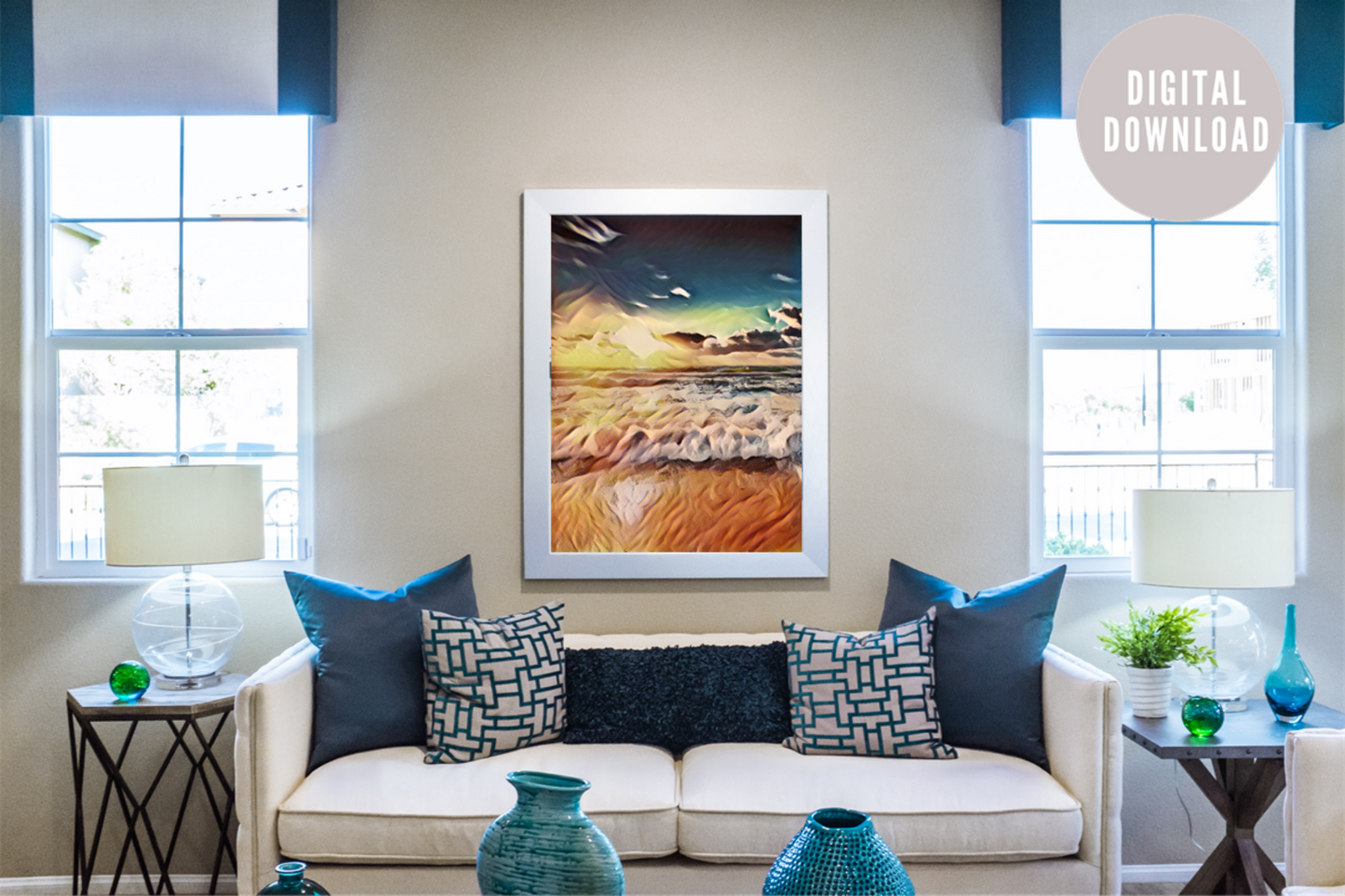 Ocean Beach Waves Wall Print | Digital Download