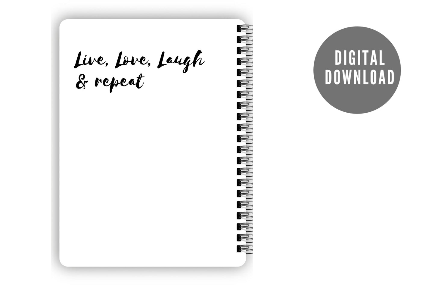 DIGITAL BLANK SKETCHBOOK, Spiralbound, Downloadable, Fillable
