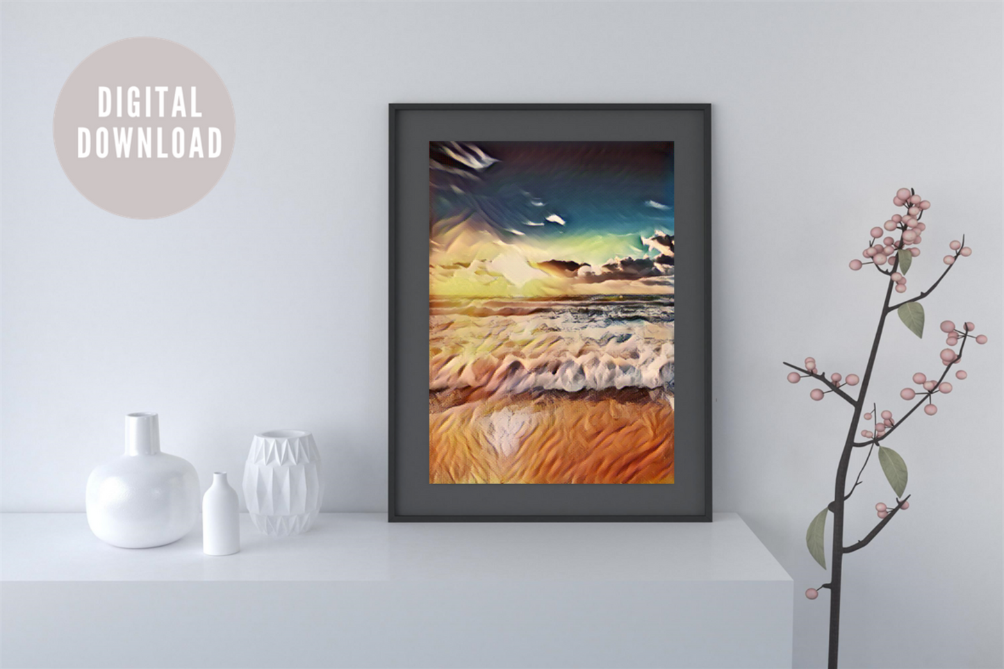 Ocean Beach Waves Wall Print | Digital Download