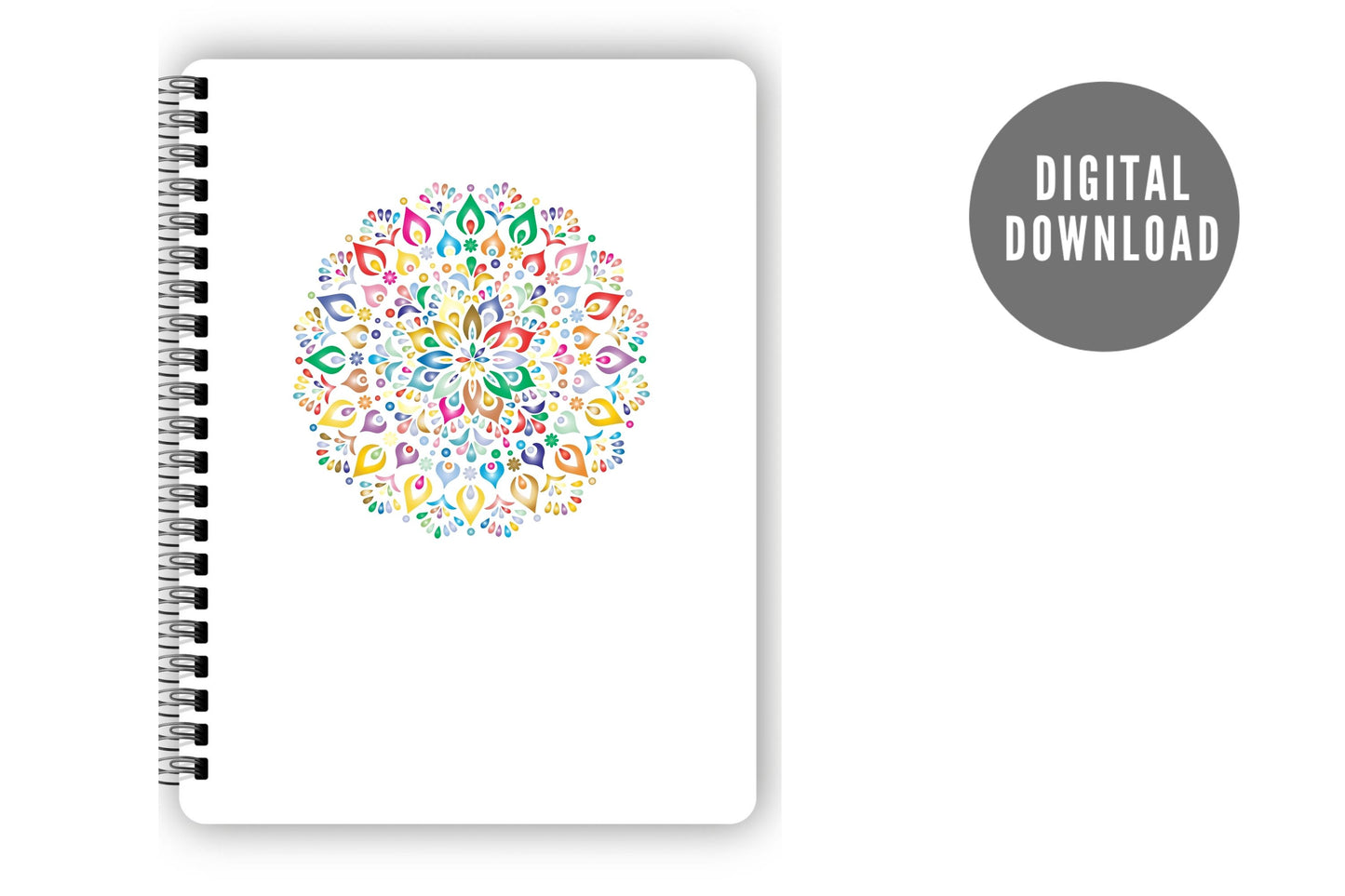 DIGITAL BLANK SKETCHBOOK, Spiralbound, Downloadable, Fillable