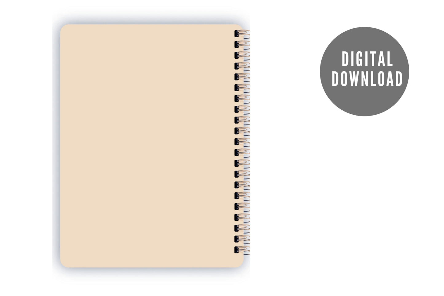 DIGITAL BLANK SKETCHBOOK, Spiralbound, Downloadable, Fillable