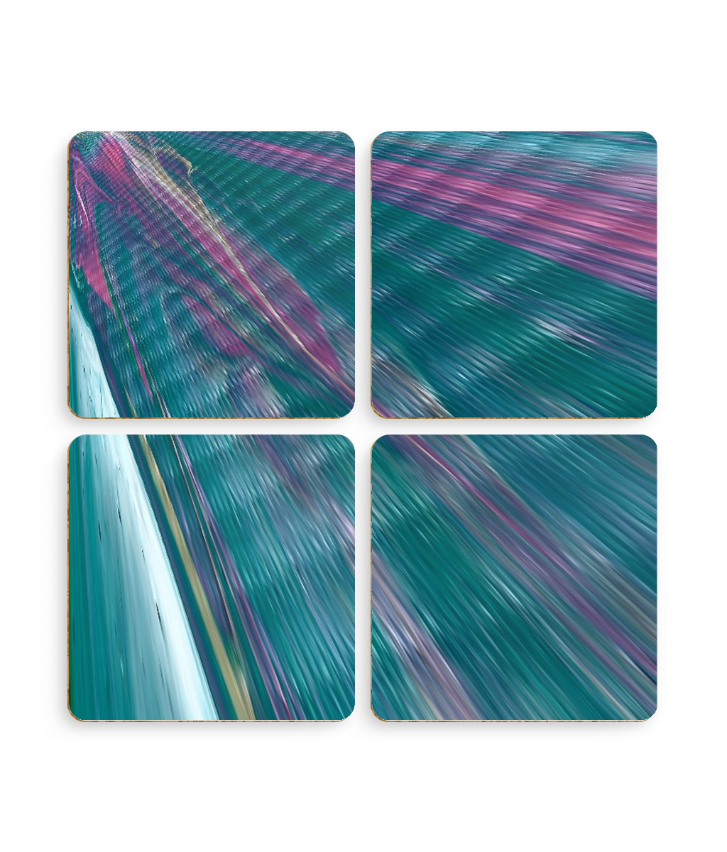 Pack of 4 Coasters 'Futuristic' Abstract Art Print