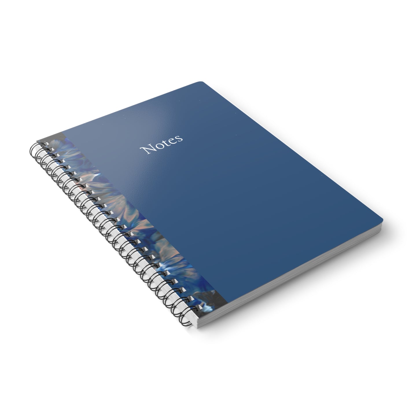 'Whisper of Blues' Wirobound Softcover Notebook, A5