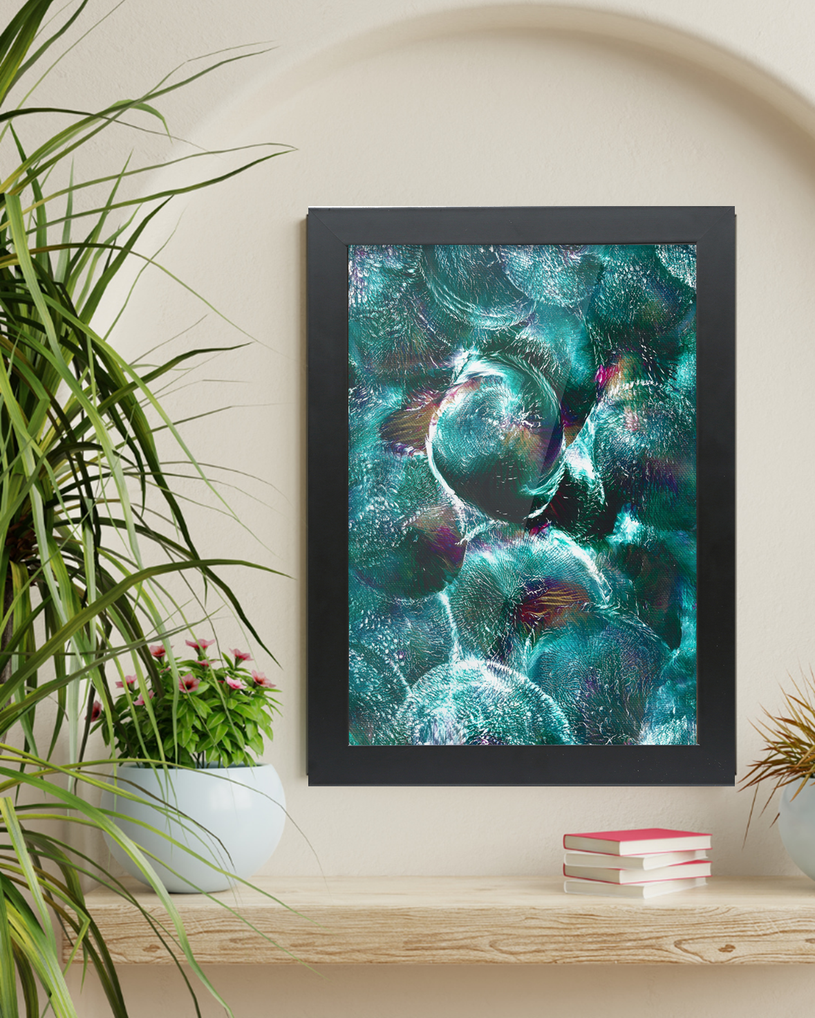 'Emerald Eclipse' Framed A3 Abstract Giclée Fine Art Print