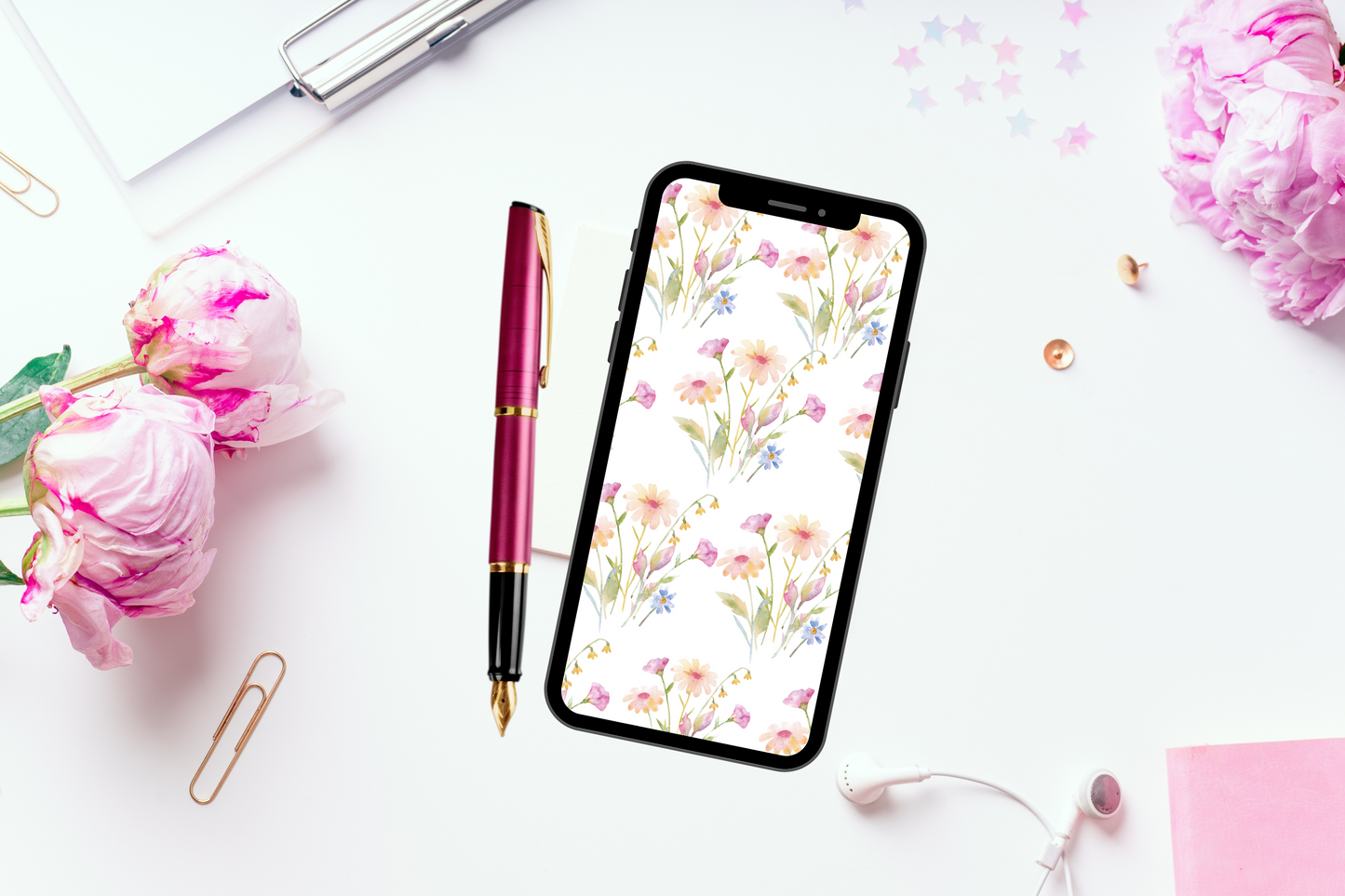 Floral Wallpaper Phone | Watercolour Flowers Painting | Flowers Aesthetic Wallpaper for iPhone & Android
