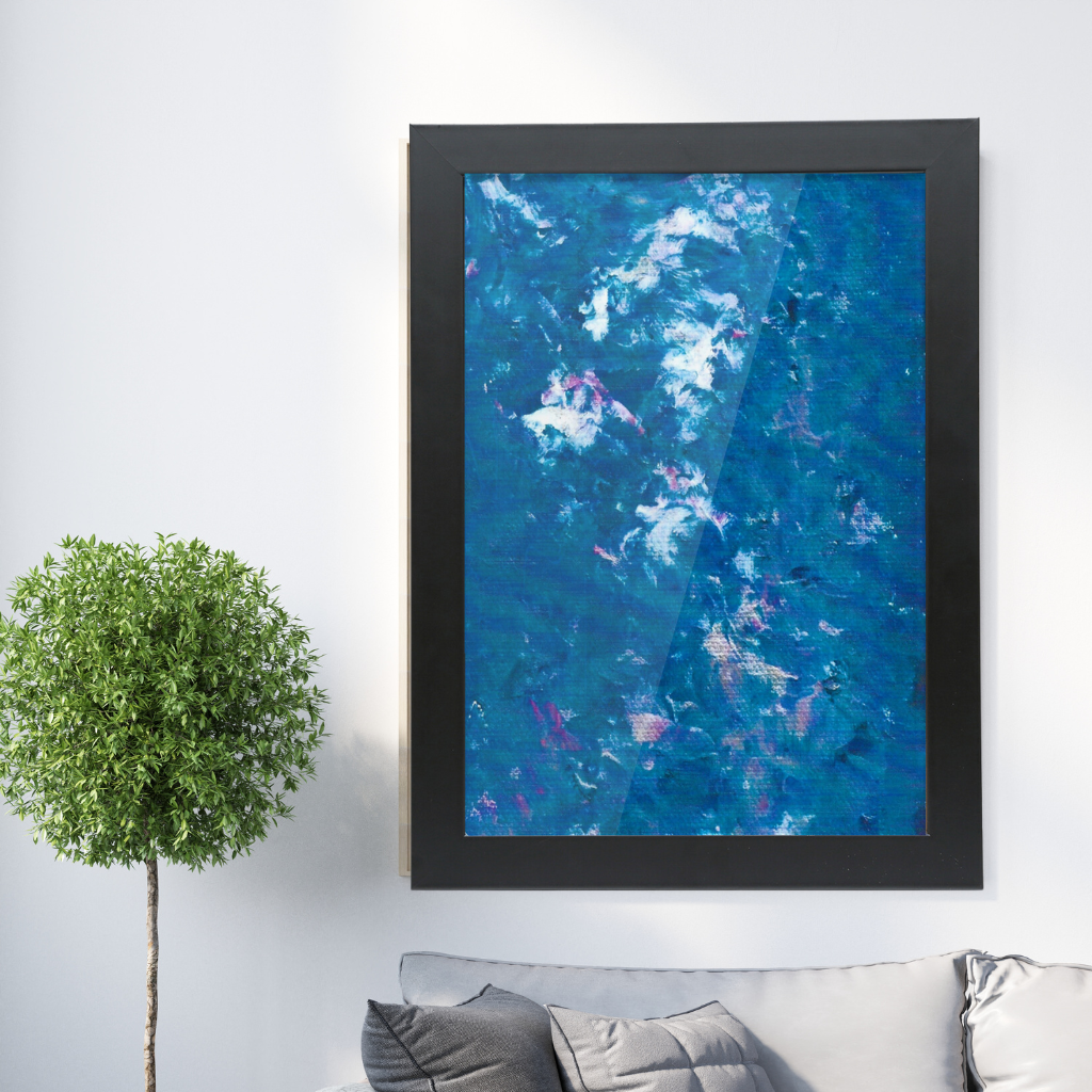 'Crashing Waves' Framed A3 Abstract Giclée Fine Art Print
