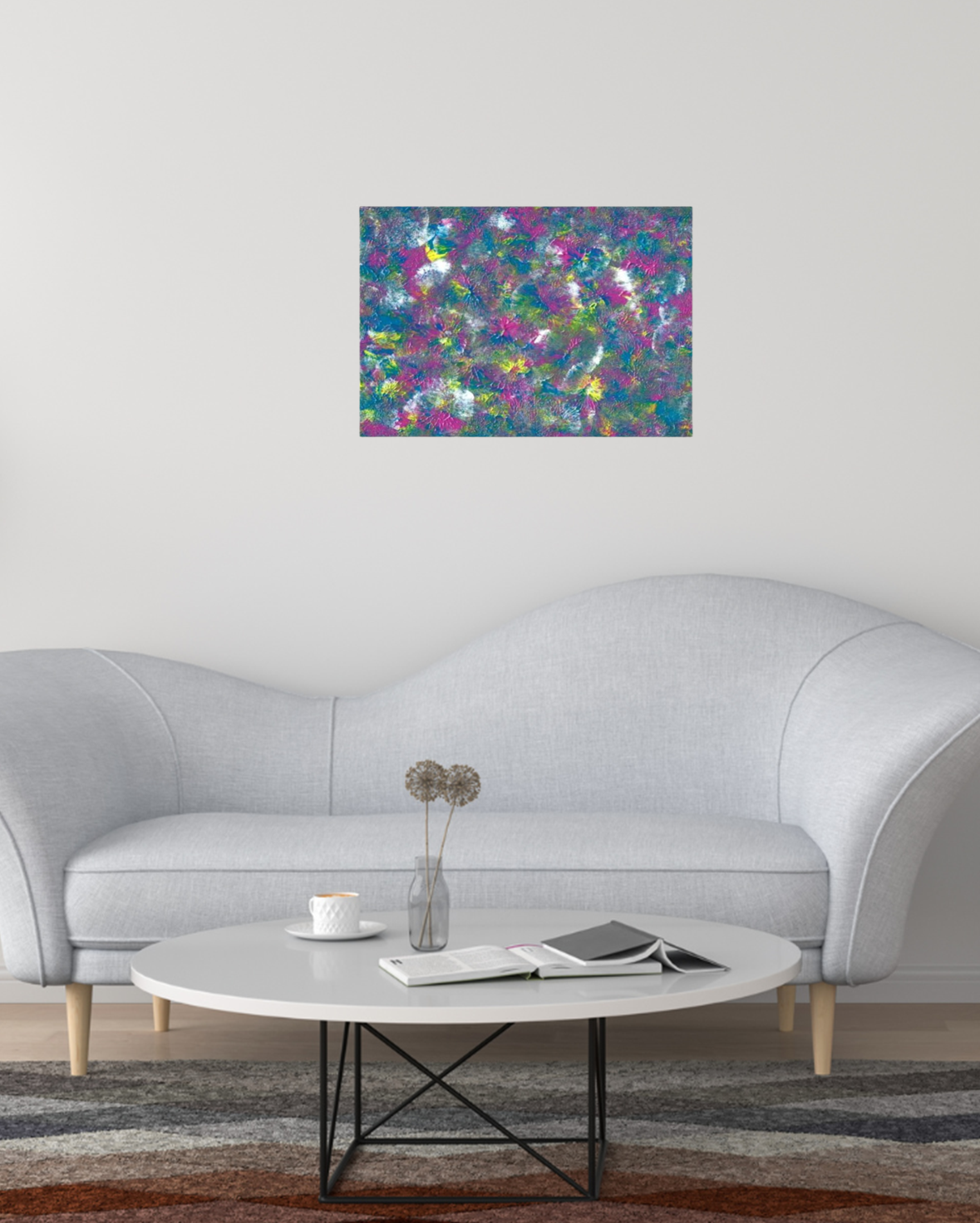 'Flower Show' Abstract Canvas Art 50x70 cm
