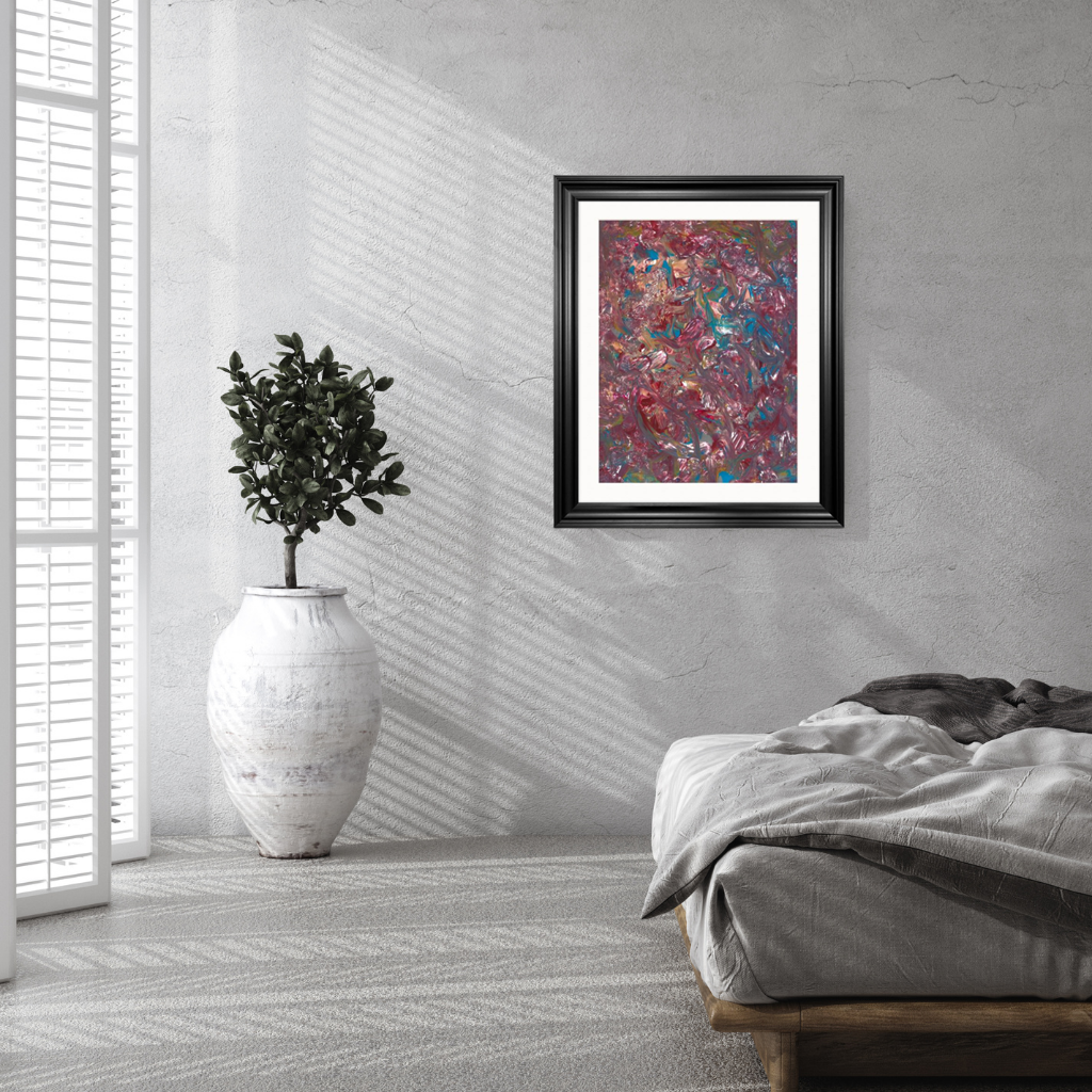 'Painting Party' Abstract Framed Art 16x20