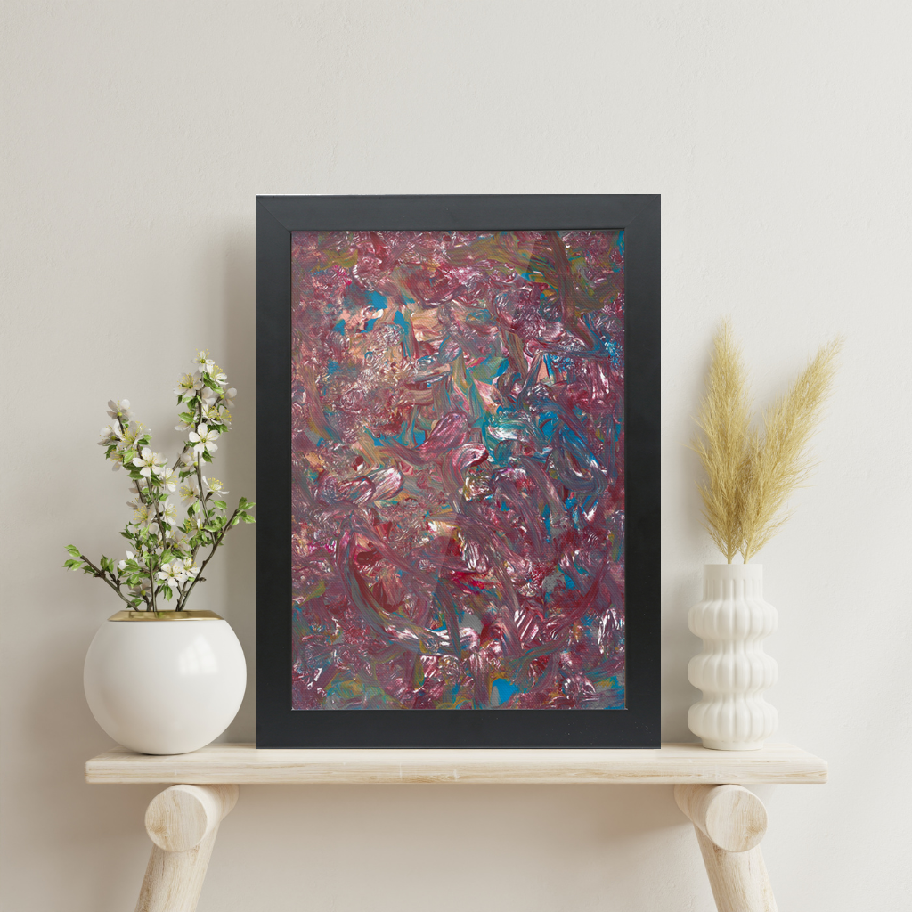 'Painting Party' Framed A3 Abstract Giclée Fine Art Print