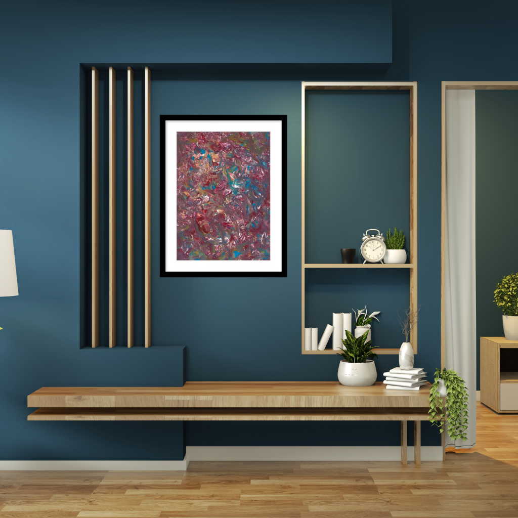 'Painting Party' Abstract Framed Art with Classic Border