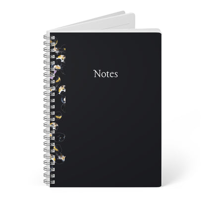 'Black Marbles' Wirobound Softcover Notebook, A5