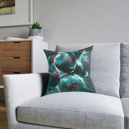 'Emerald Eclipse' Cushion / Square Pillow