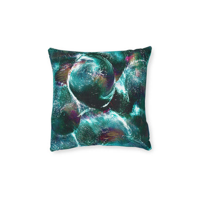 'Emerald Eclipse' Cushion / Square Pillow