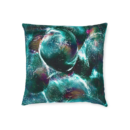 'Emerald Eclipse' Cushion / Square Pillow