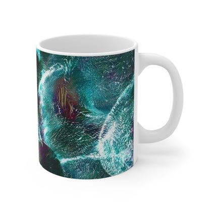 'Emerald Eclipse' Abstract Art Mug 11oz