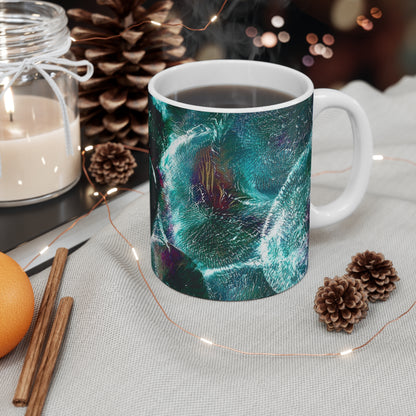'Emerald Eclipse' Abstract Art Mug 11oz