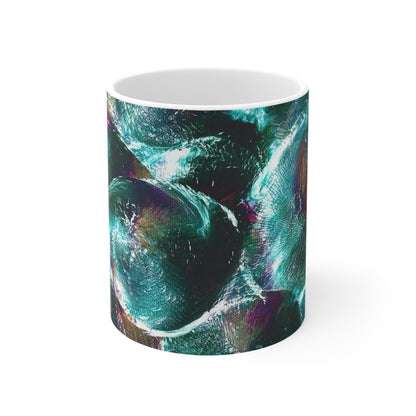 'Emerald Eclipse' Abstract Art Mug 11oz