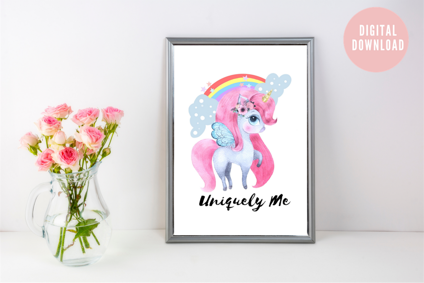 Uniquely Me | Digital Wall Art | Unicorn Poster