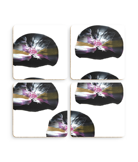 Pack of 4 Coasters 'Shells' Abstract Art Print