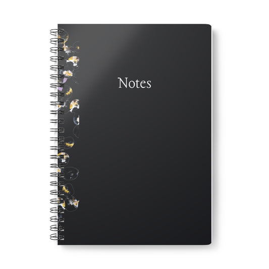 'Black Marbles' Wirobound Softcover Notebook, A5