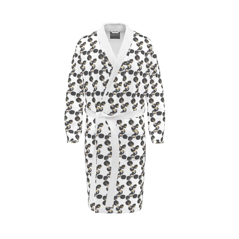 'Black Marbles' Abstract Art Dressing Gown, Gender Neutral