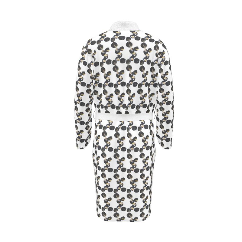 'Black Marbles' Abstract Art Dressing Gown, Gender Neutral