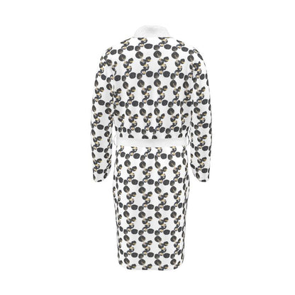 'Black Marbles' Abstract Art Dressing Gown, Gender Neutral