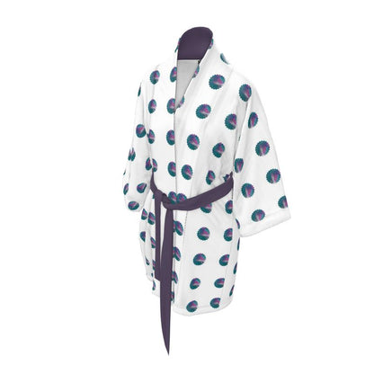 Teal Abstract Designer Kimono