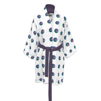 Teal Abstract Designer Kimono