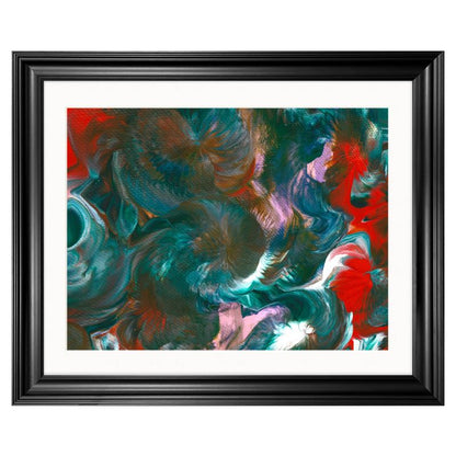 'Peacock' Abstract Framed Art 16x20