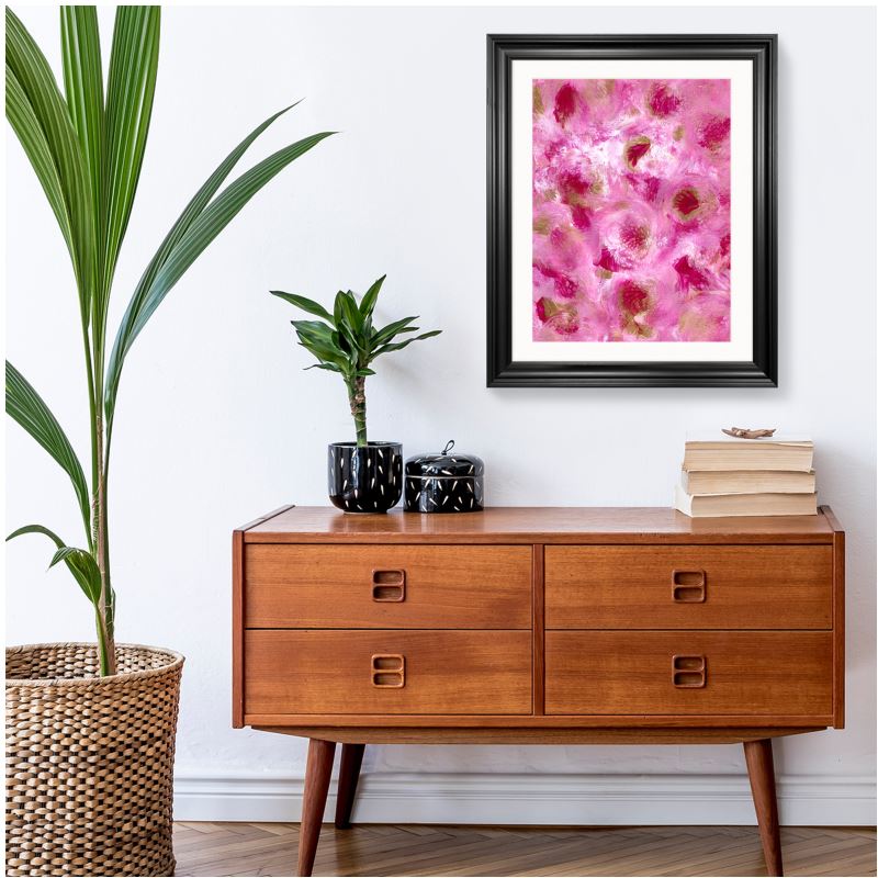 'Petunias' Abstract Framed Art 16x20