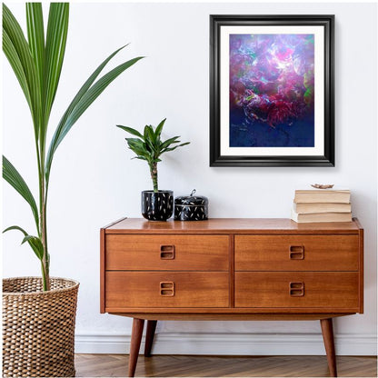 'Plum Trees' Abstract Framed Art 16x20