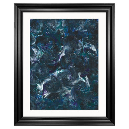 'Ocean Deep' Abstract Framed Art 16x20
