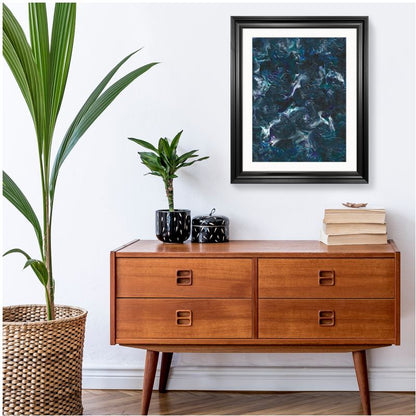 'Ocean Deep' Abstract Framed Art 16x20