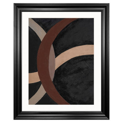 'Mocha Spheres' Abstract Framed Art 16x20