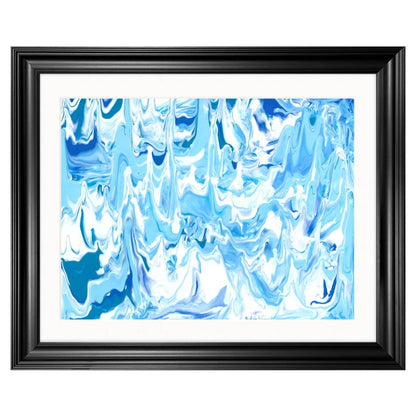 'Glacier' Abstract Framed Art 16x20
