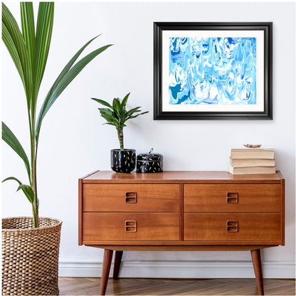 'Glacier' Abstract Framed Art 16x20