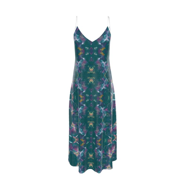 'Floral Utopia' Abstract Slip Dress
