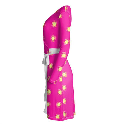 Sunny Pink Wrap Dress